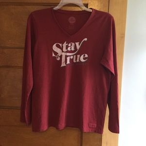 Life is Good Stay True Graphic Tee.         F005